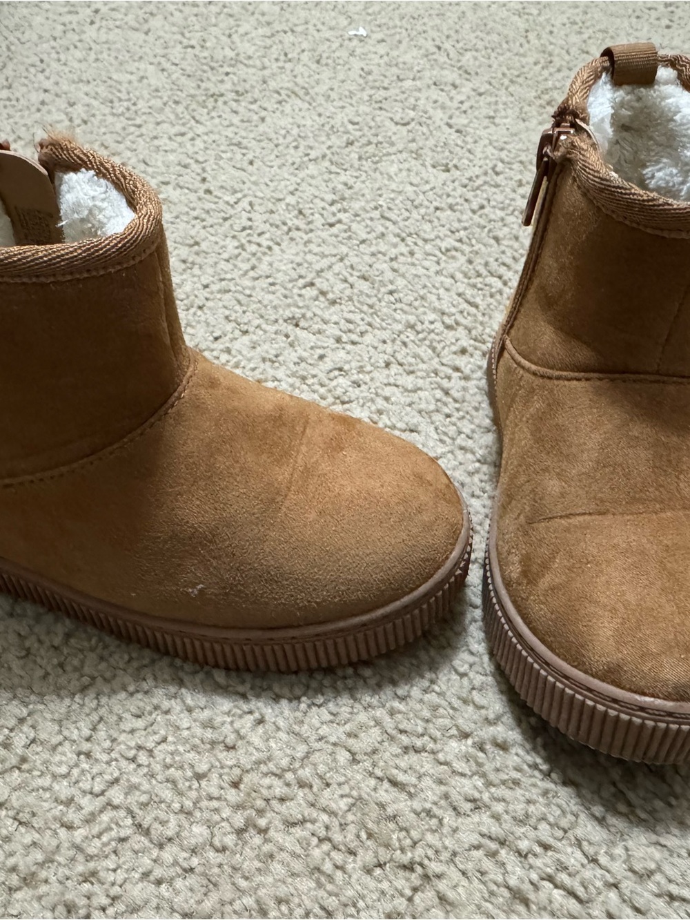 Cat & Jack Brown Faux-Suede Plush-Lined Ankle Boots